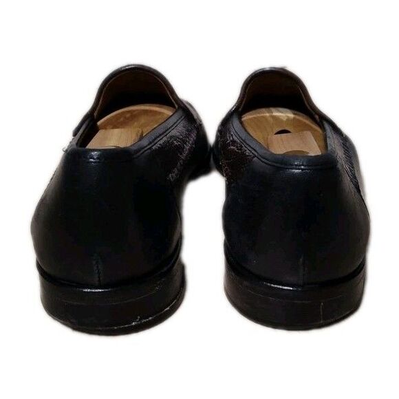 Belvedere Florence Brown Woven Leather Crocodile Toe Vamp Shoes Men's Size 9 M - Picture 4 of 9